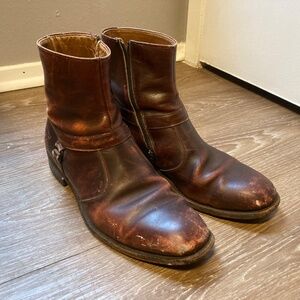 Vintage Breather Wright Burgundy Brown Buckle Boots Men's